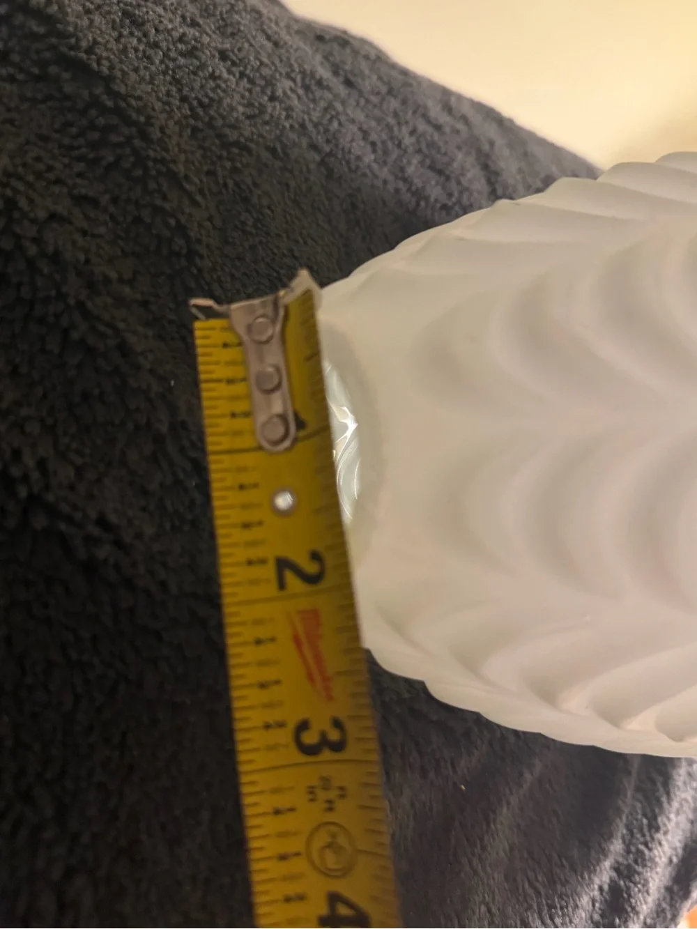 Vintage Pair MCM Tear Drop Swag Light Shade Covers White Glass Ruffled Feather